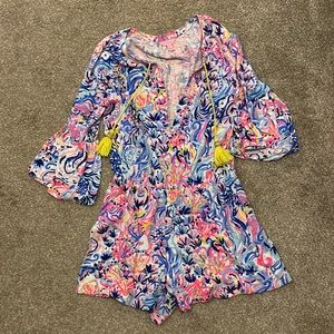 Lilly Pulitzer peplum sleeve Romper